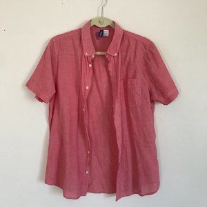 H&M Short Sleeve Button-up Shirt - Pink